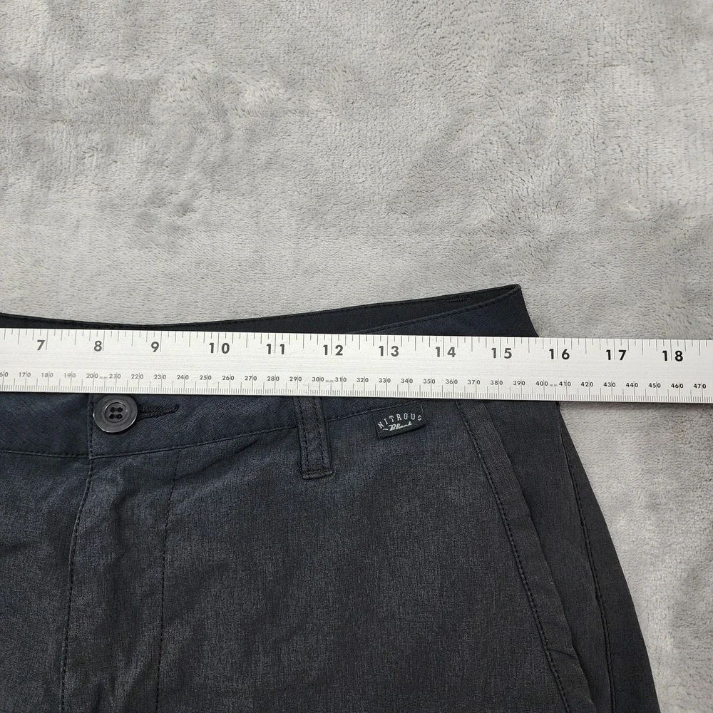 Nitrous‎ Black Shorts Mens 30 Black Stretch Chino Microfiber Zip Pocket Casual